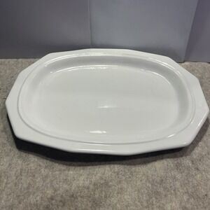Vintage Pfaltzgraff Heritage White Oval Serving Platter 14 Inch Stoneware EUC